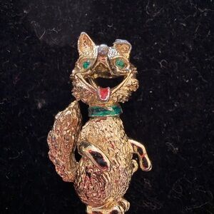 Vintage Gerry's signed fox figural brooch, gold-tone finish